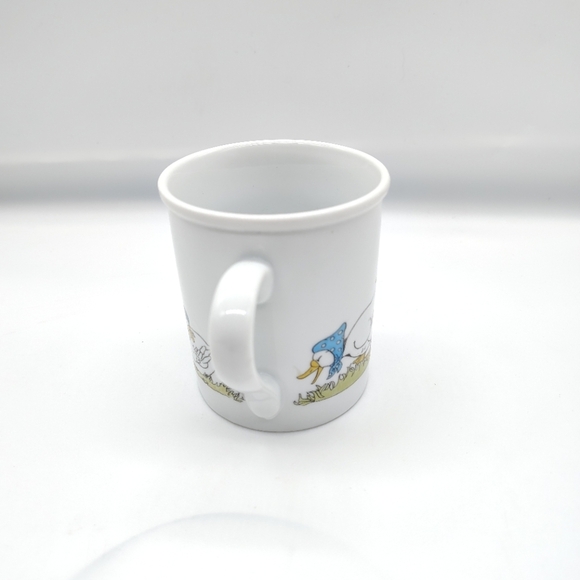 Vtg Blue Bonnet Duck Parade Coffee Mug 1985 County Blue Cottagecore Primitive - Picture 4 of 5